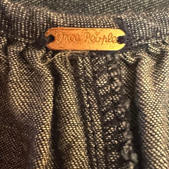 Free People Denim Dreams Midi Maxi Dress in 70s Blue Size Large Jean Jumper - Picture 11 of 14